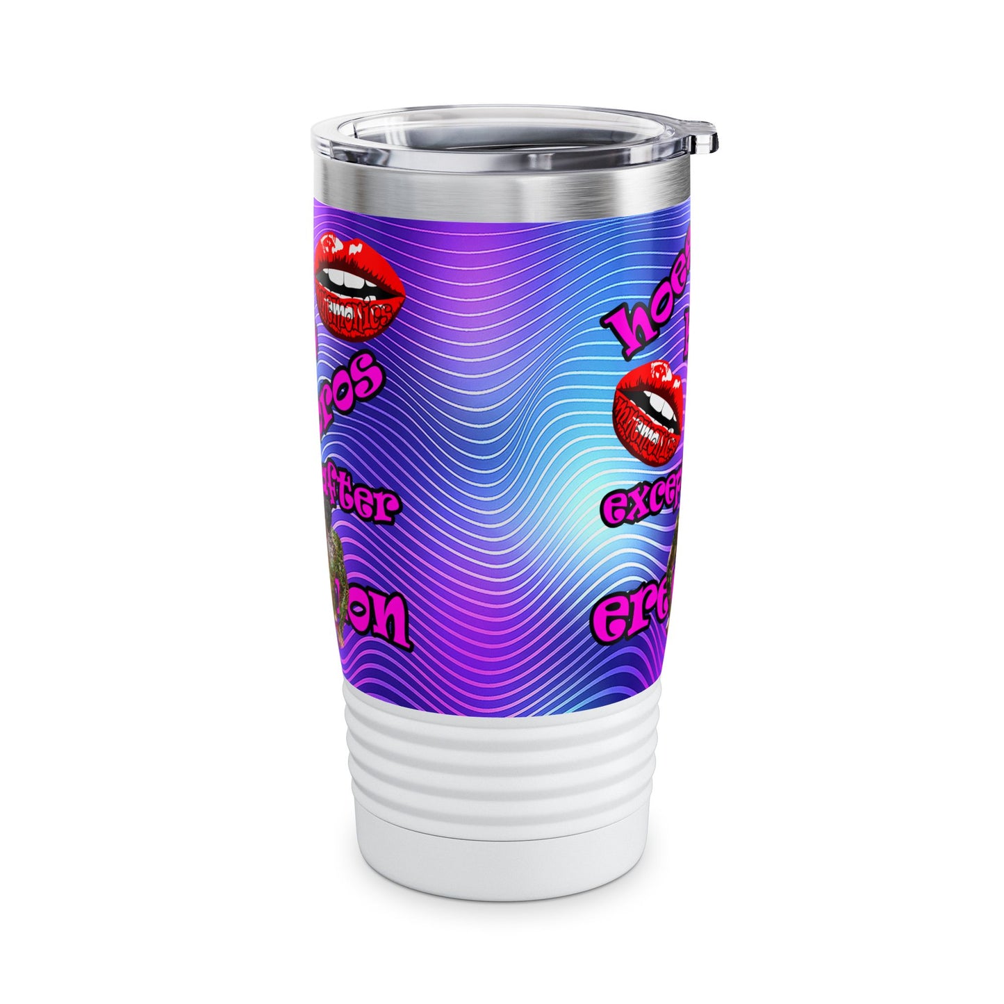 hoes b4 bros - Ringneck Tumbler, 20oz (purple wave)