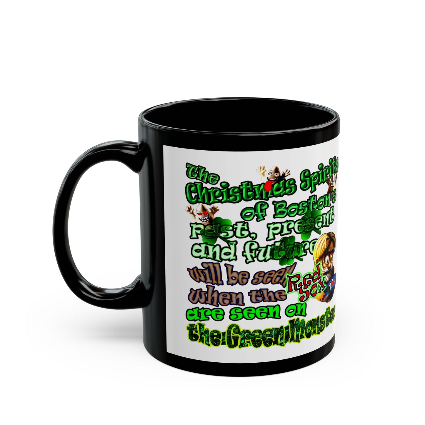 christmas spirits of boston - Black Mug (white)