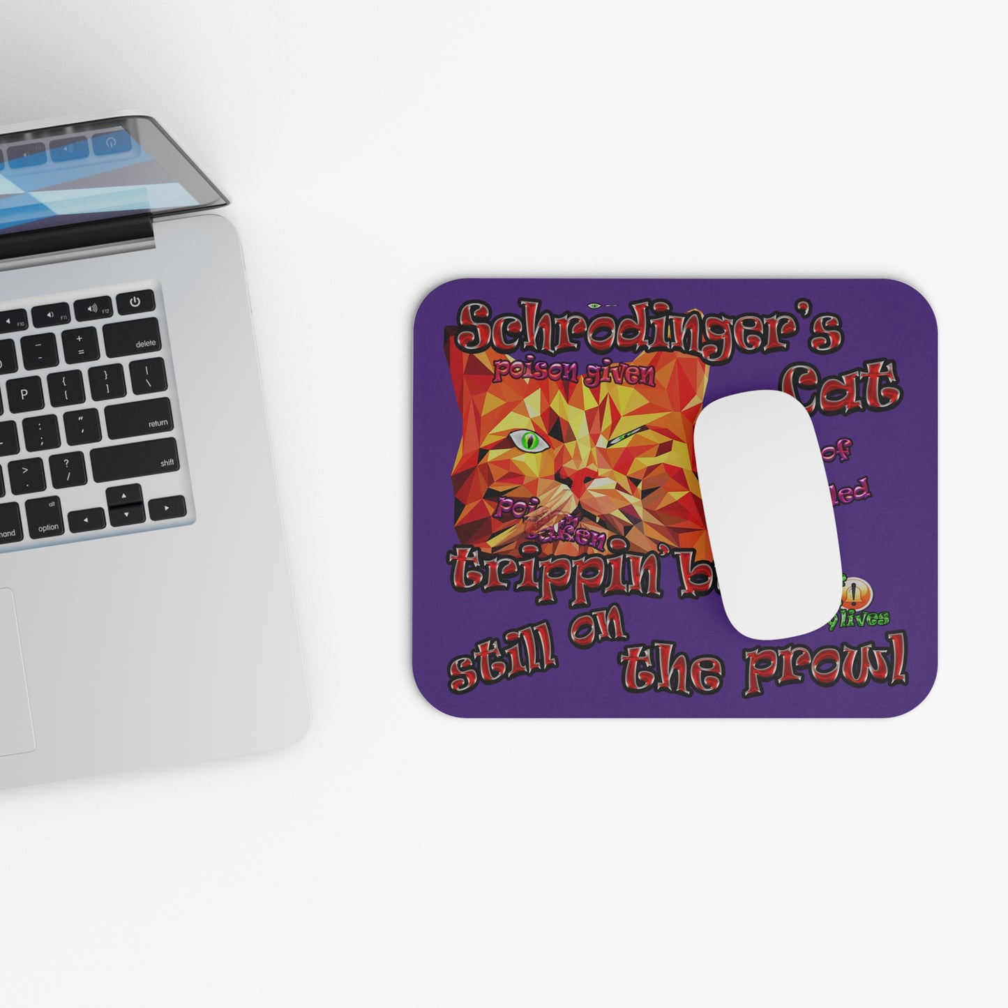 schrodinger's cat - Mouse Pad (Rectangle) (purple)