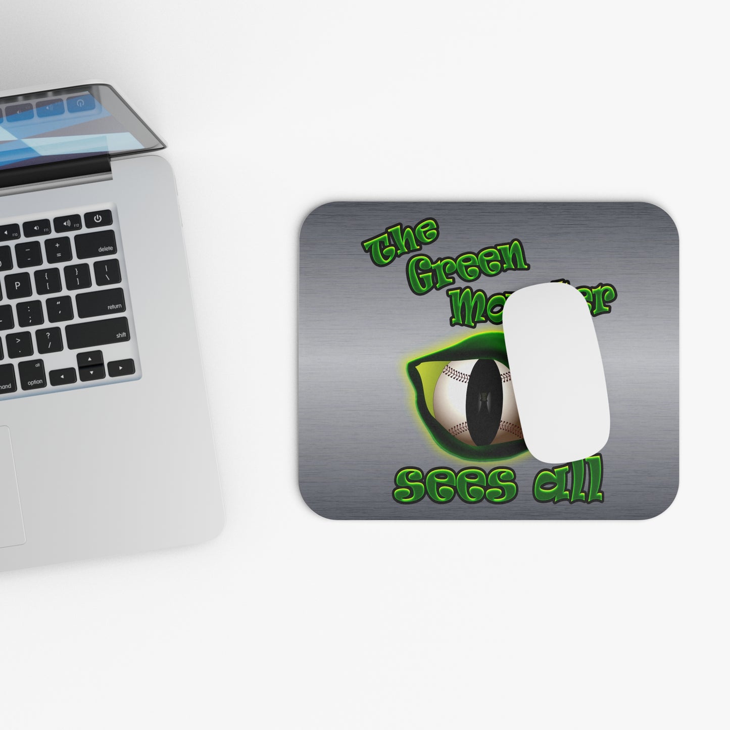 green monster - Mouse Pad (Rectangle) (brushed nickel)