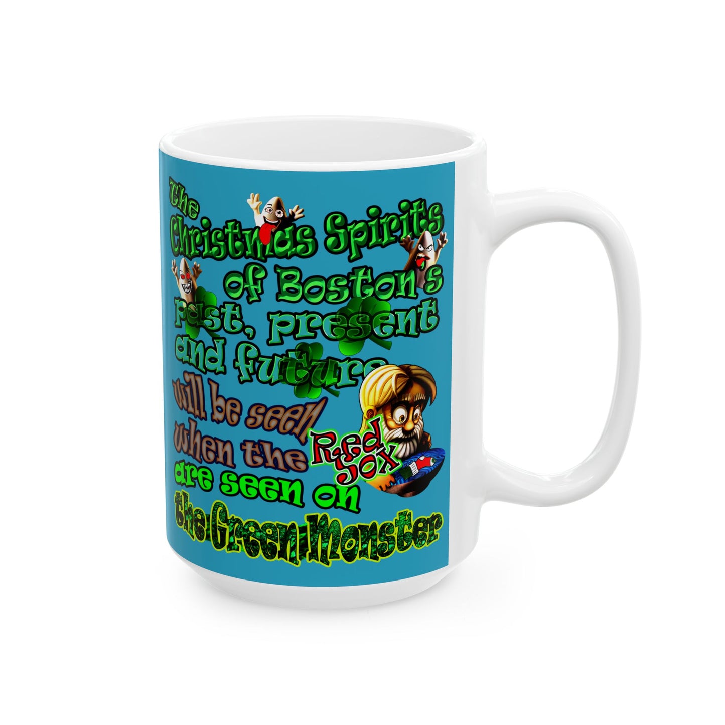 christmas spirits of boston - White Mug (turquoise)