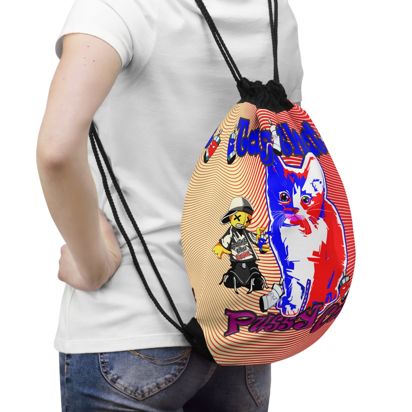 tag that - Drawstring Bag (yellow-orange wave)