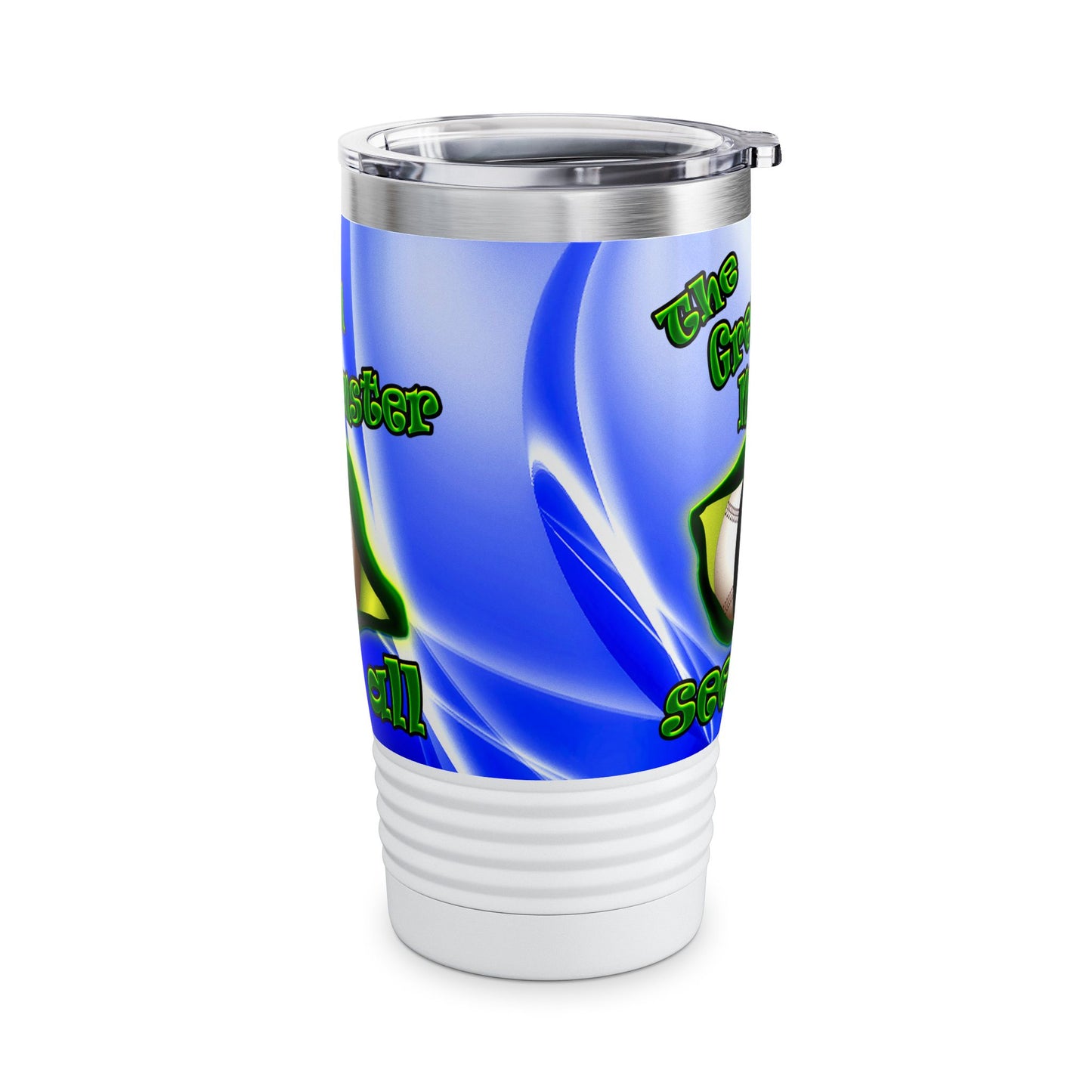 green monster - Ringneck Tumbler, 20oz (blue-white wave)
