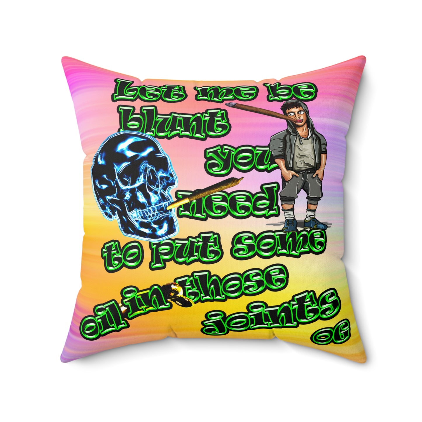 og - Faux Suede Square Pillow - (color blur)