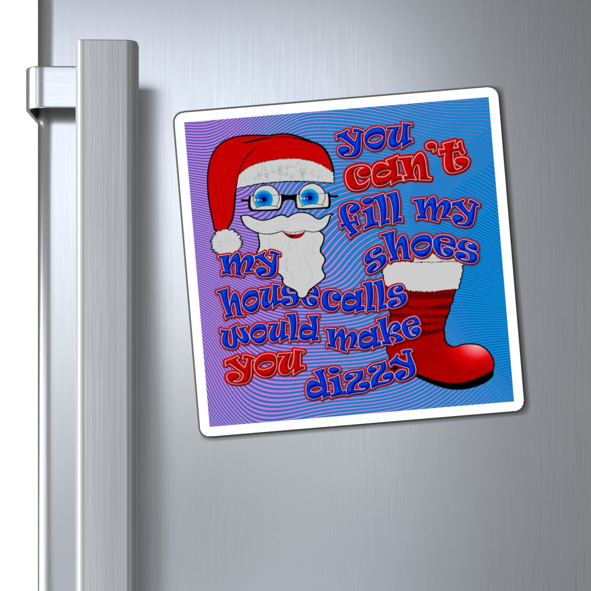 santa's shoes - Magnets - (light blue-purple wave)