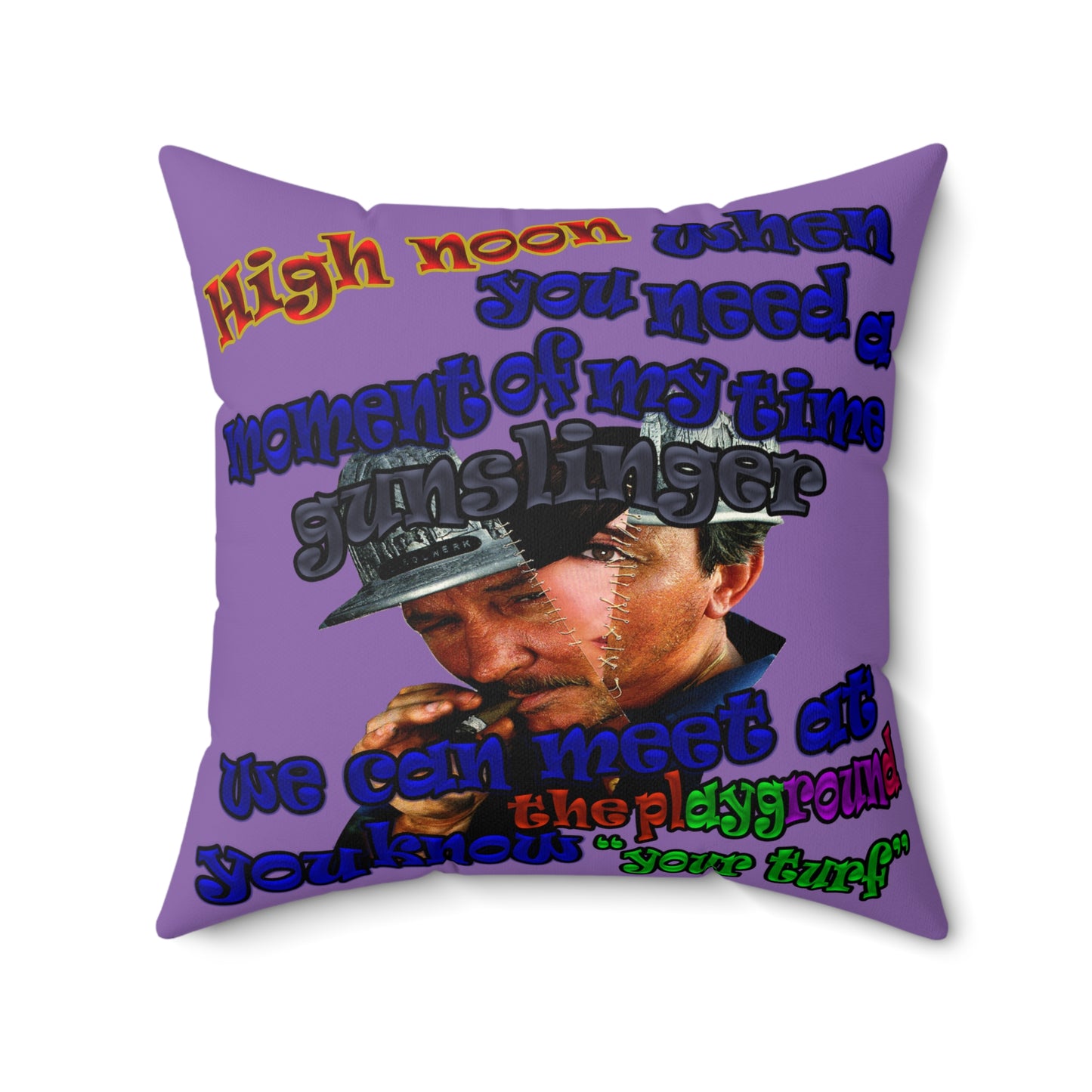 high noon - Faux Suede Square Pillow - (light purple)