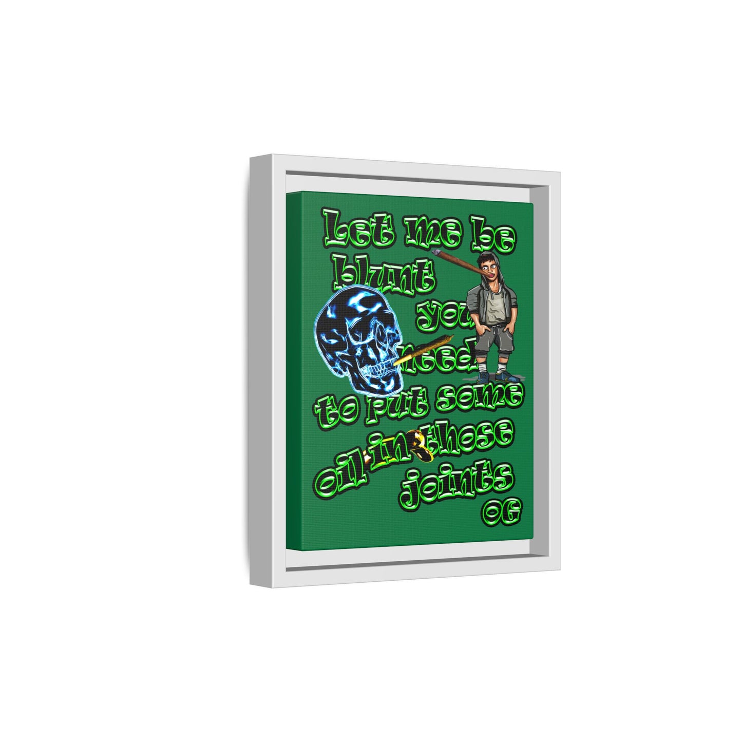 og - framed canvas art (dark green)