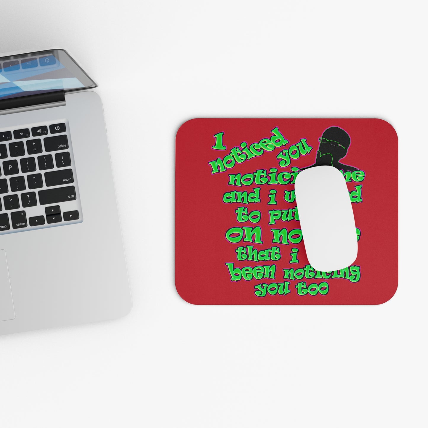 noticed you noticing - Mouse Pad (Rectangle) (dark red)