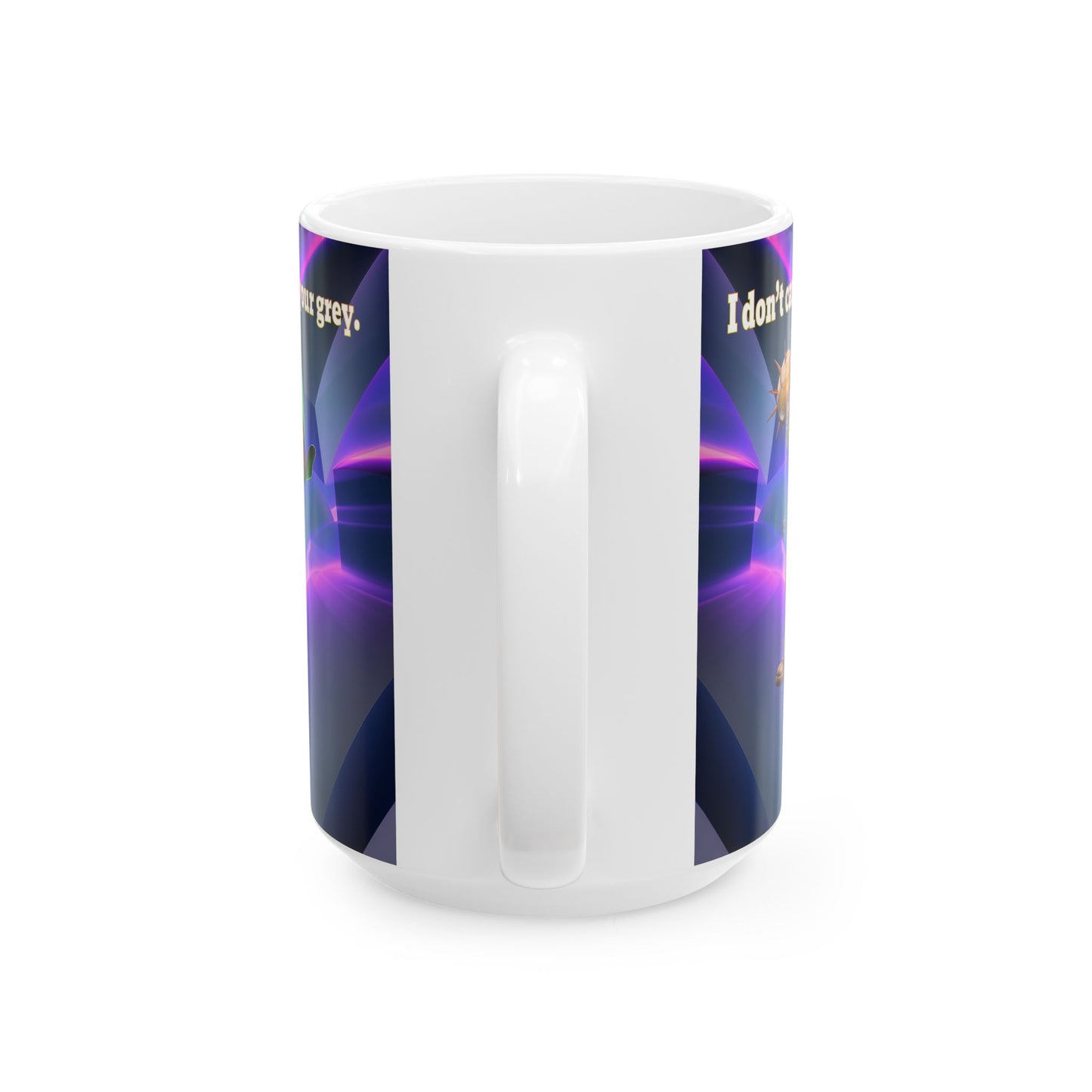 I don't care that your grey - White Mug (grey-pink wave)