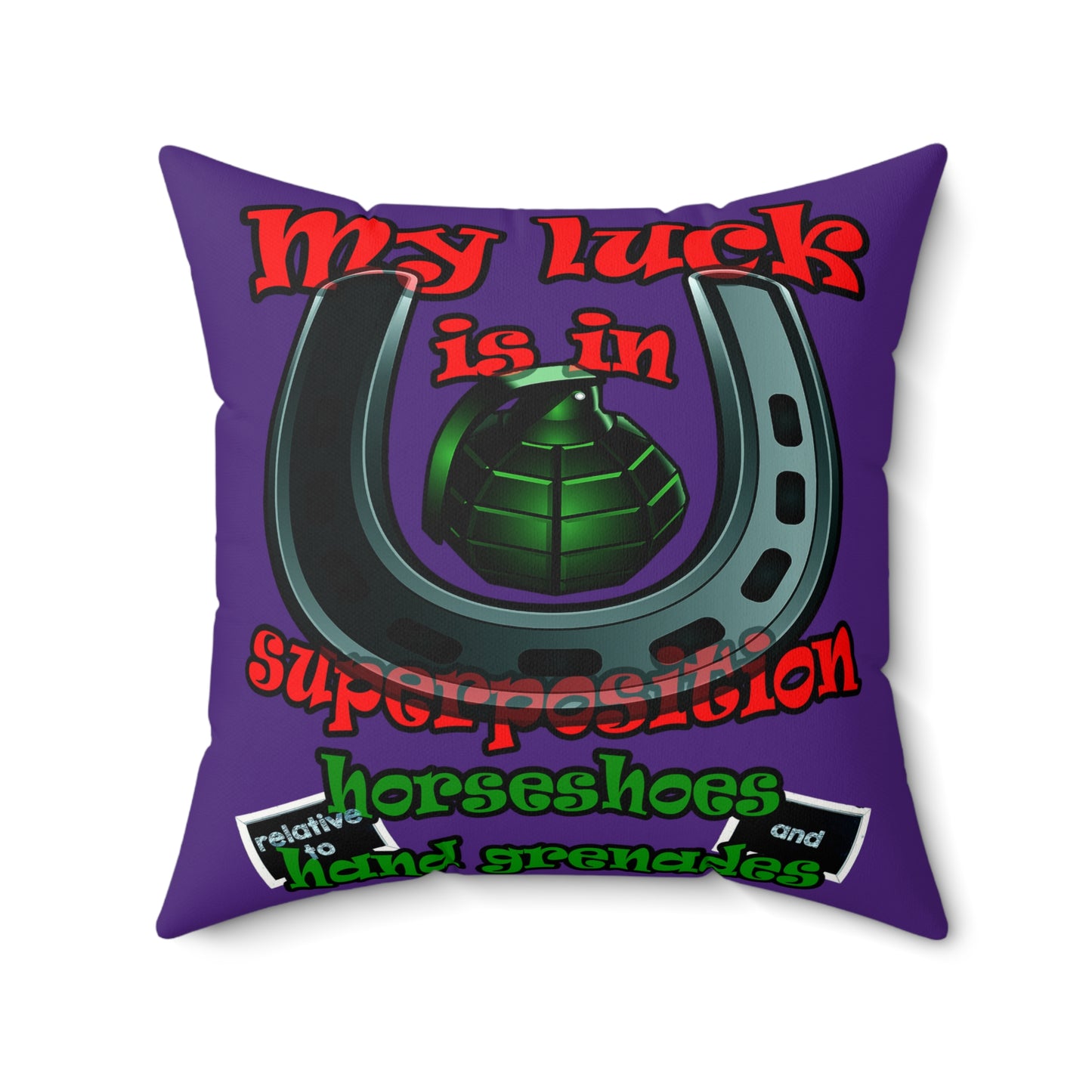 my luck - Faux Suede Square Pillow - (purple)