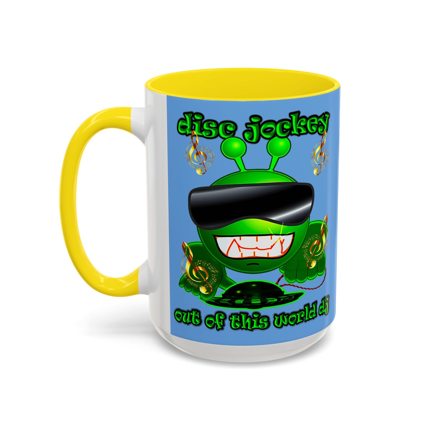 disc jockey - Accent Mug (light blue)