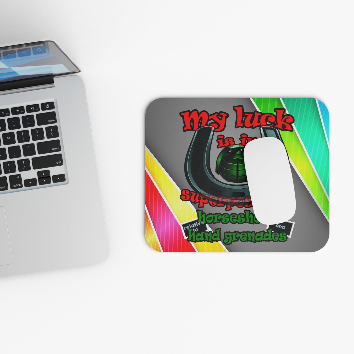 my luck - Mouse Pad (Rectangle) (rainbow split)