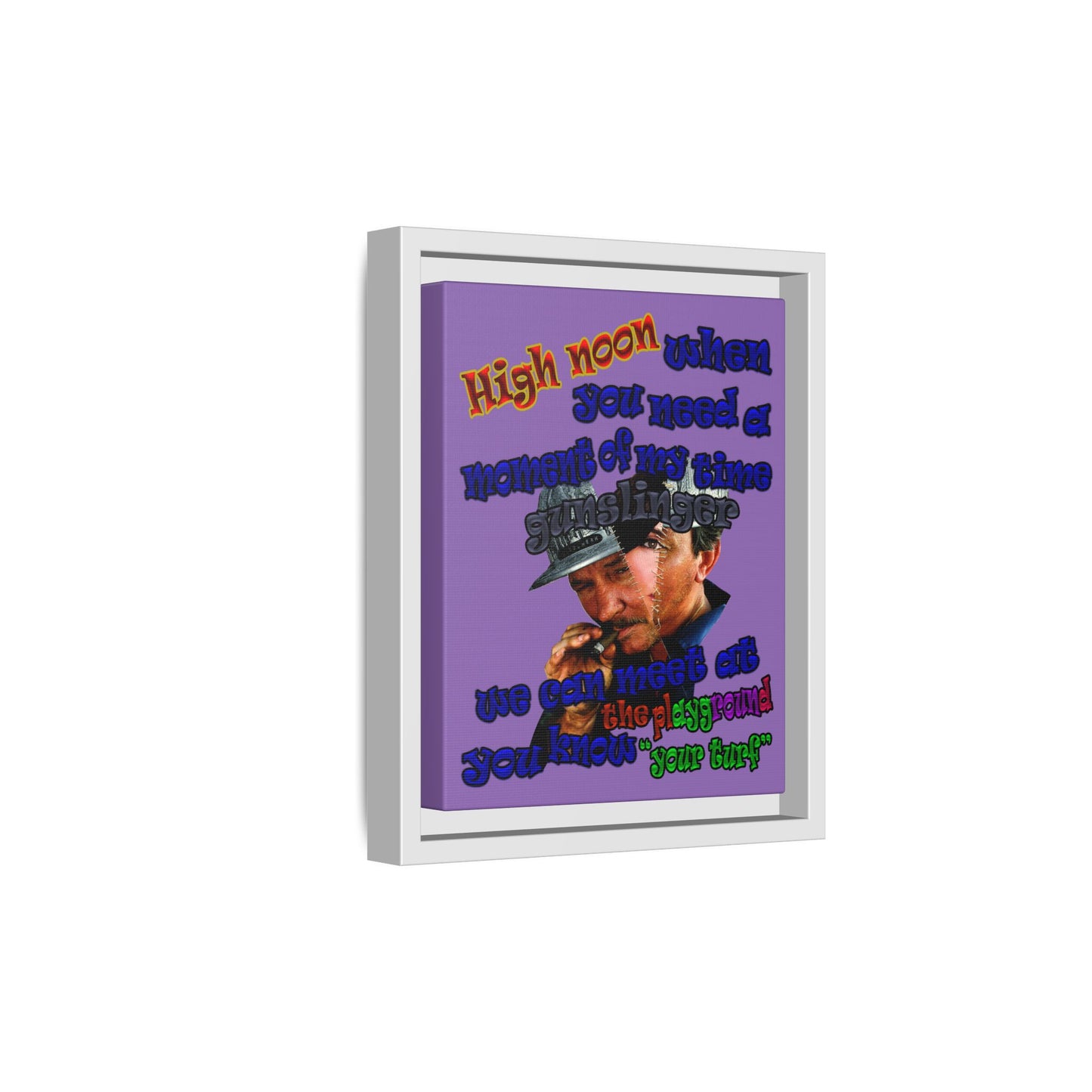 high noon - framed canvas art (light purple)
