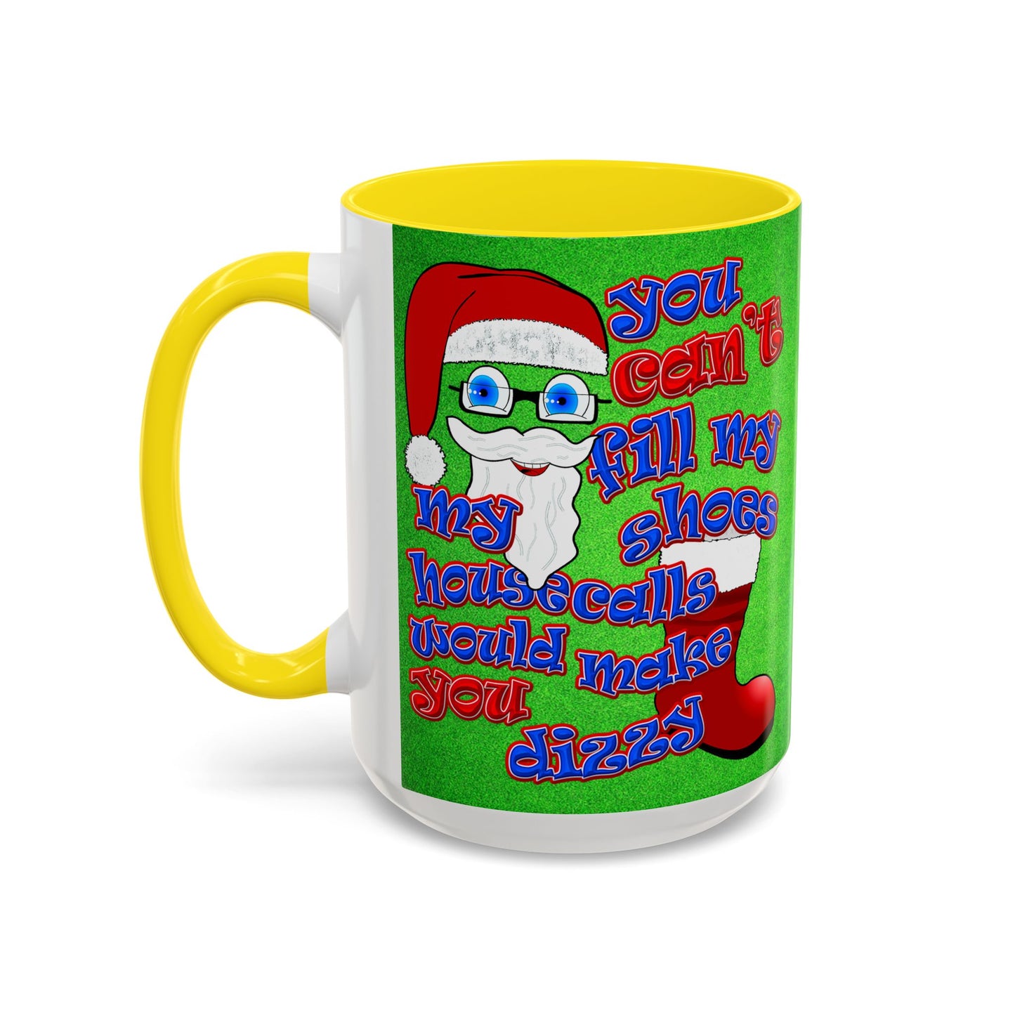 santa's shoes - Accent Mug (green turf)