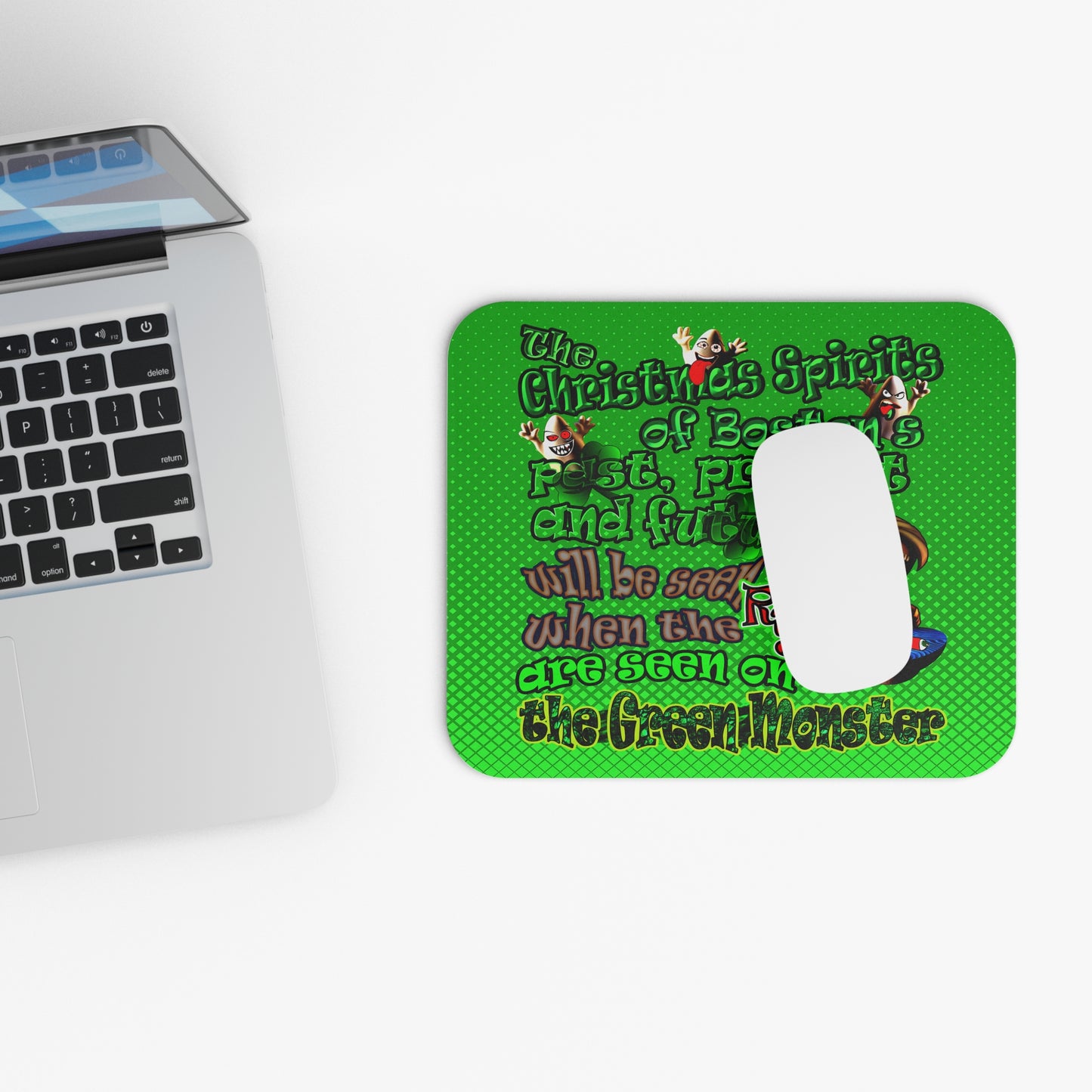 christmas spirits of boston - Mouse Pad (Rectangle) (logo green)
