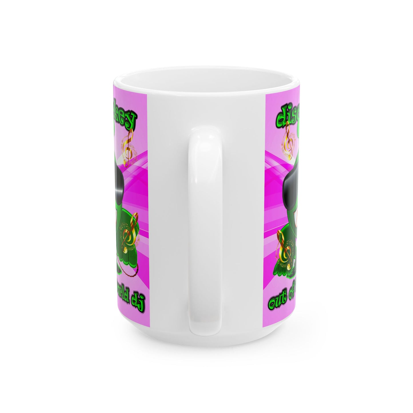 disc jockey - White Mug (light blue-pink wave)