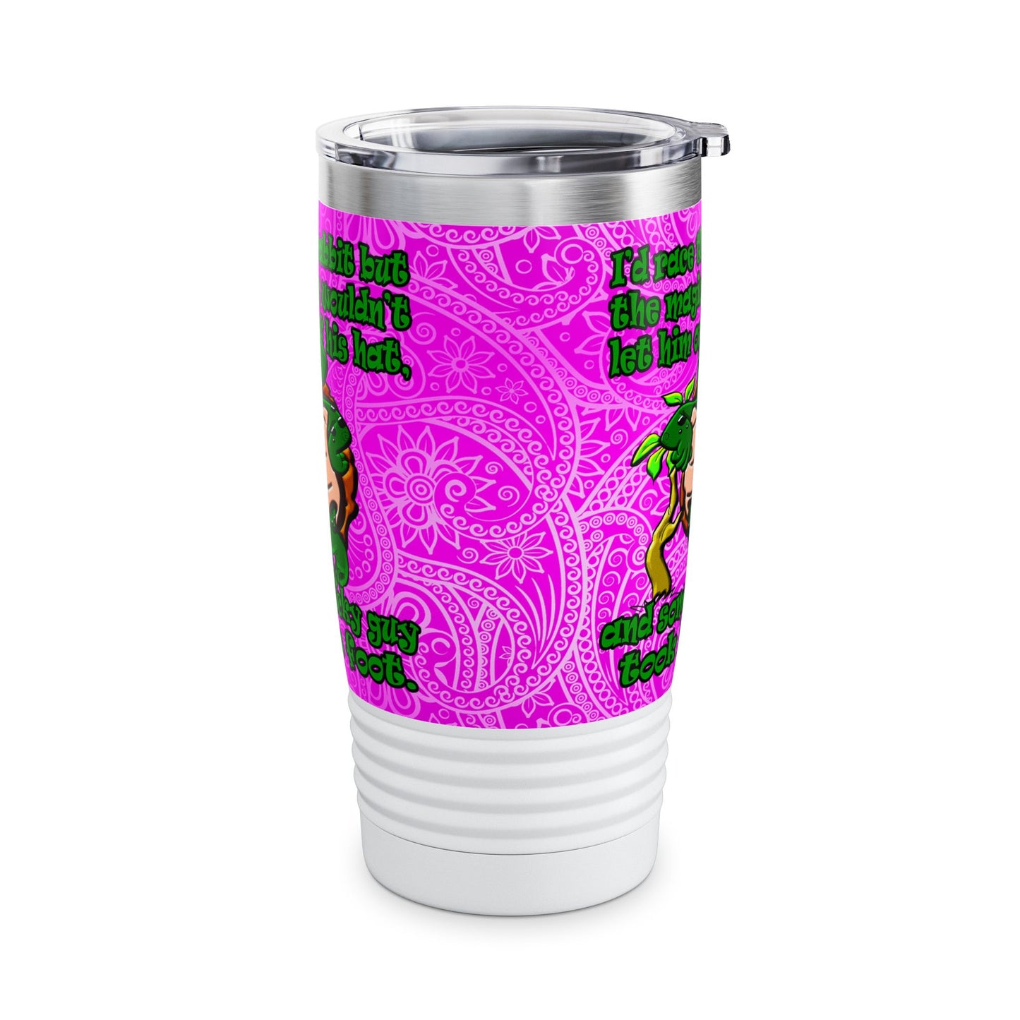 turtle race - Ringneck Tumbler, 20oz (pink swirl)