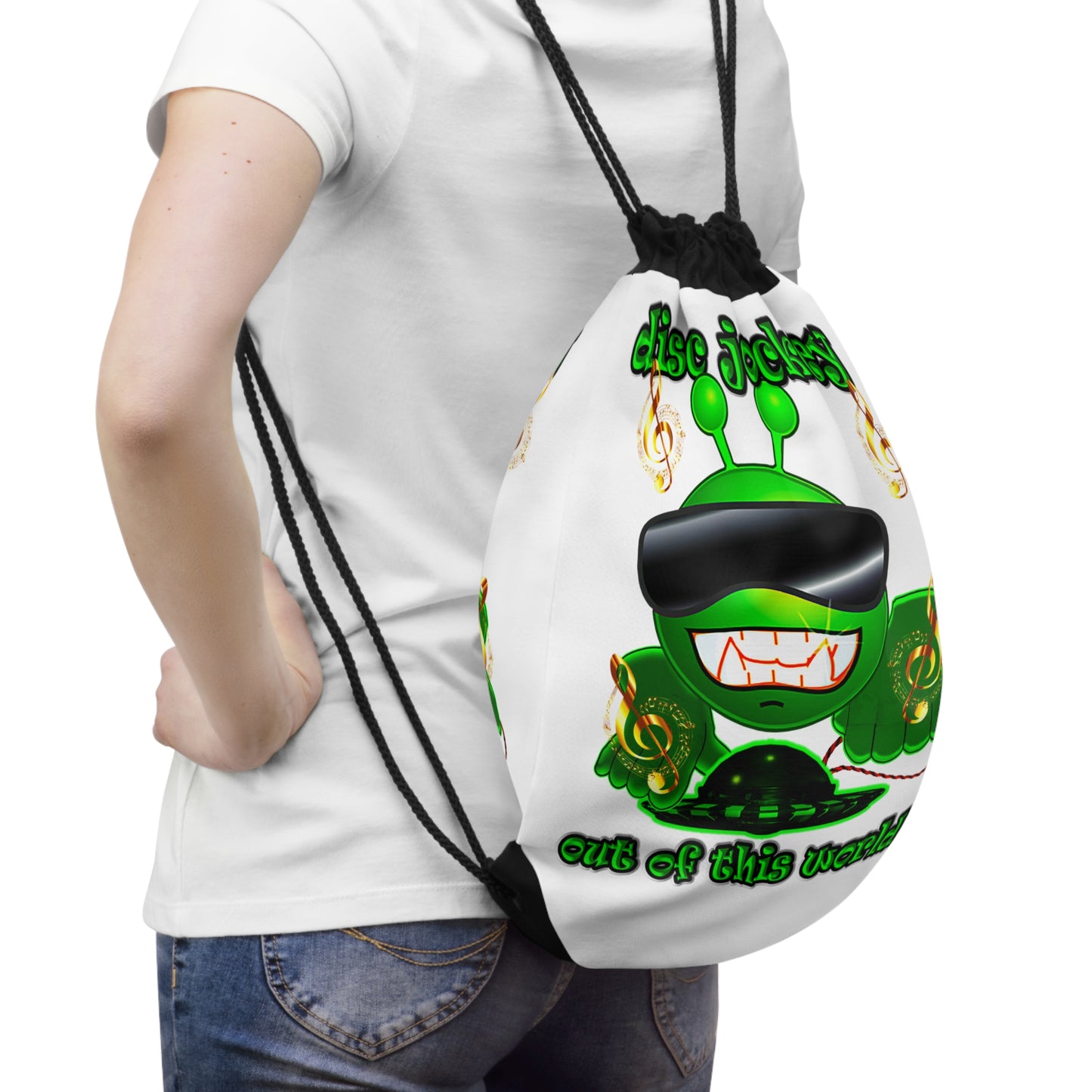 disc jockey - Drawstring Bag (white)