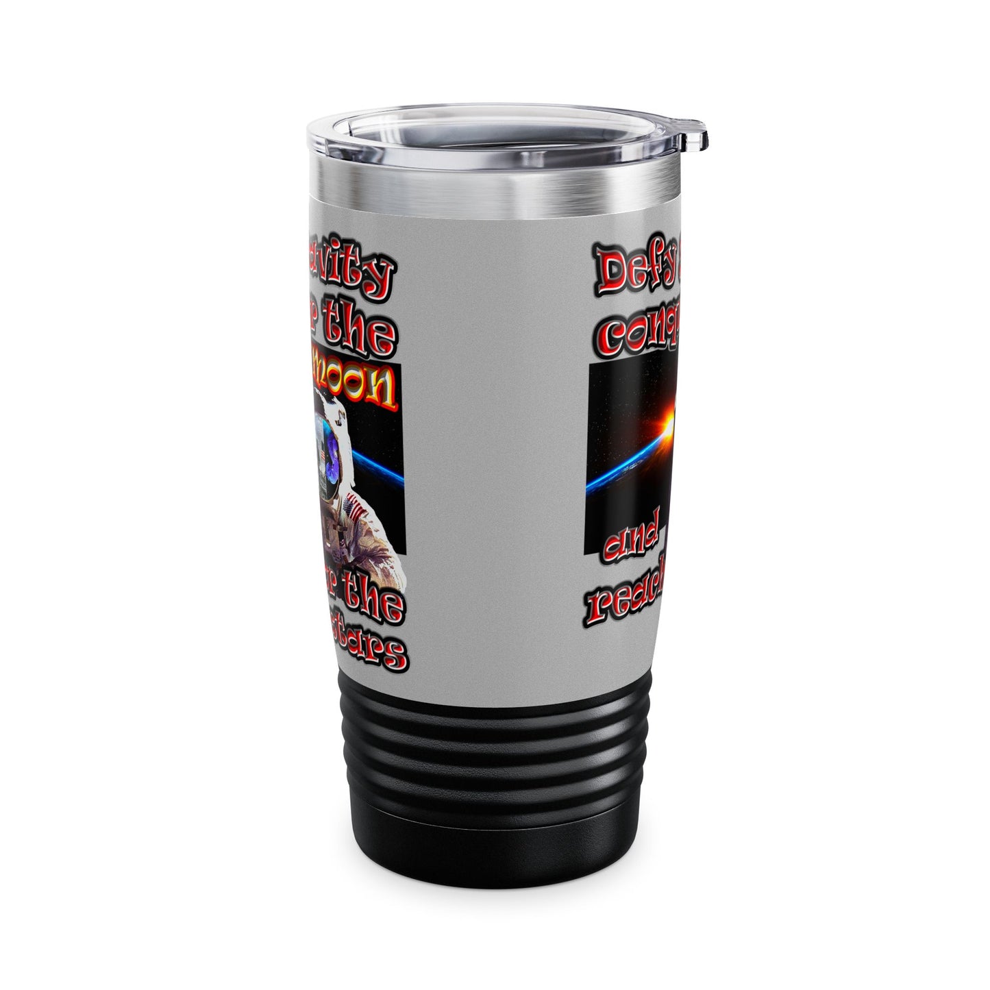 defy conquer reach - Ringneck Tumbler, 20oz (light grey)