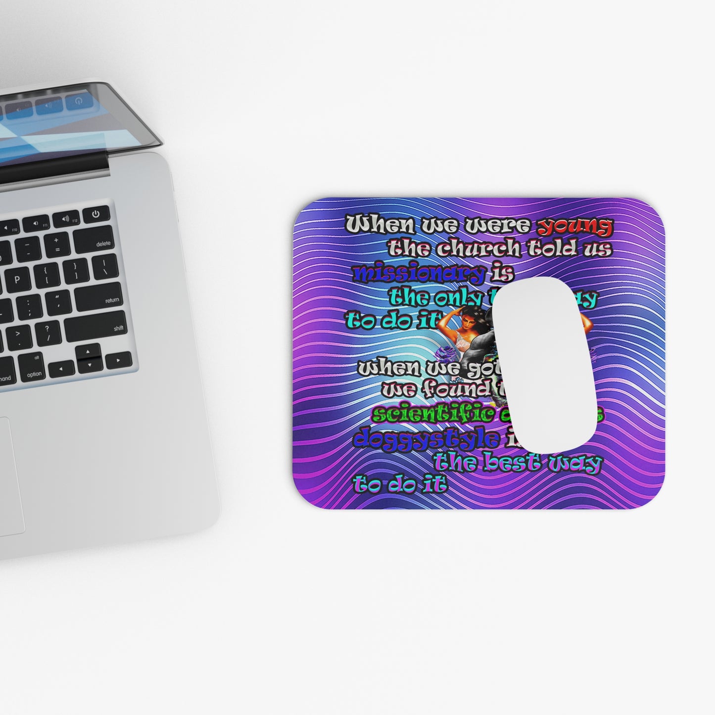 doggystyle - Mouse Pad (Rectangle) (purple wave)