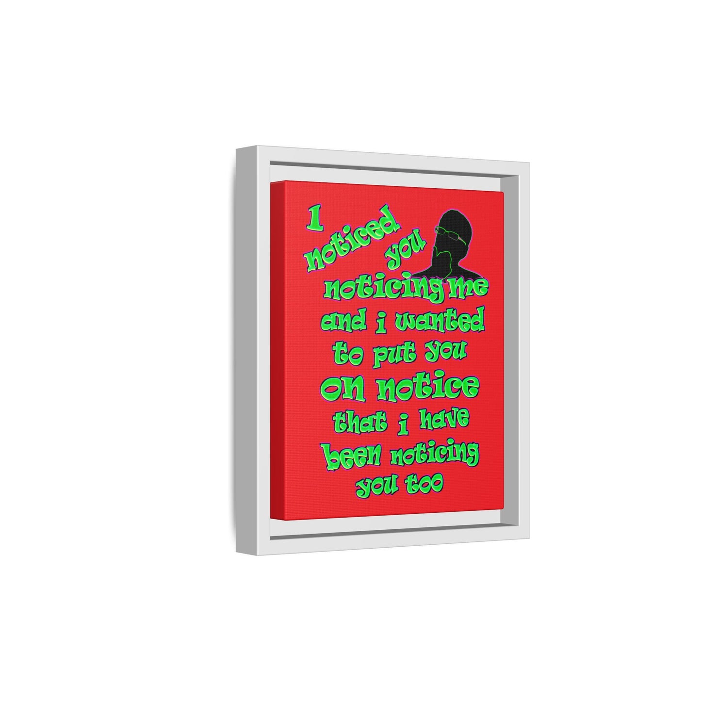 noticed you noticing - framed canvas art (red)
