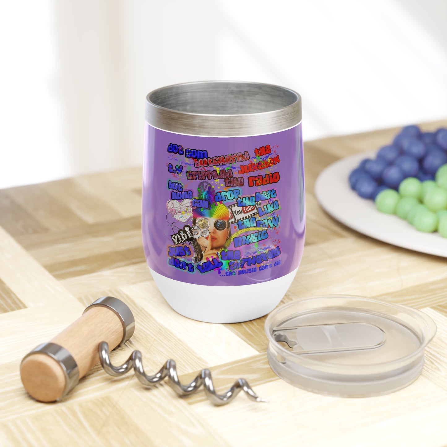 drop the beat - Chill Wine Tumbler (light purple)