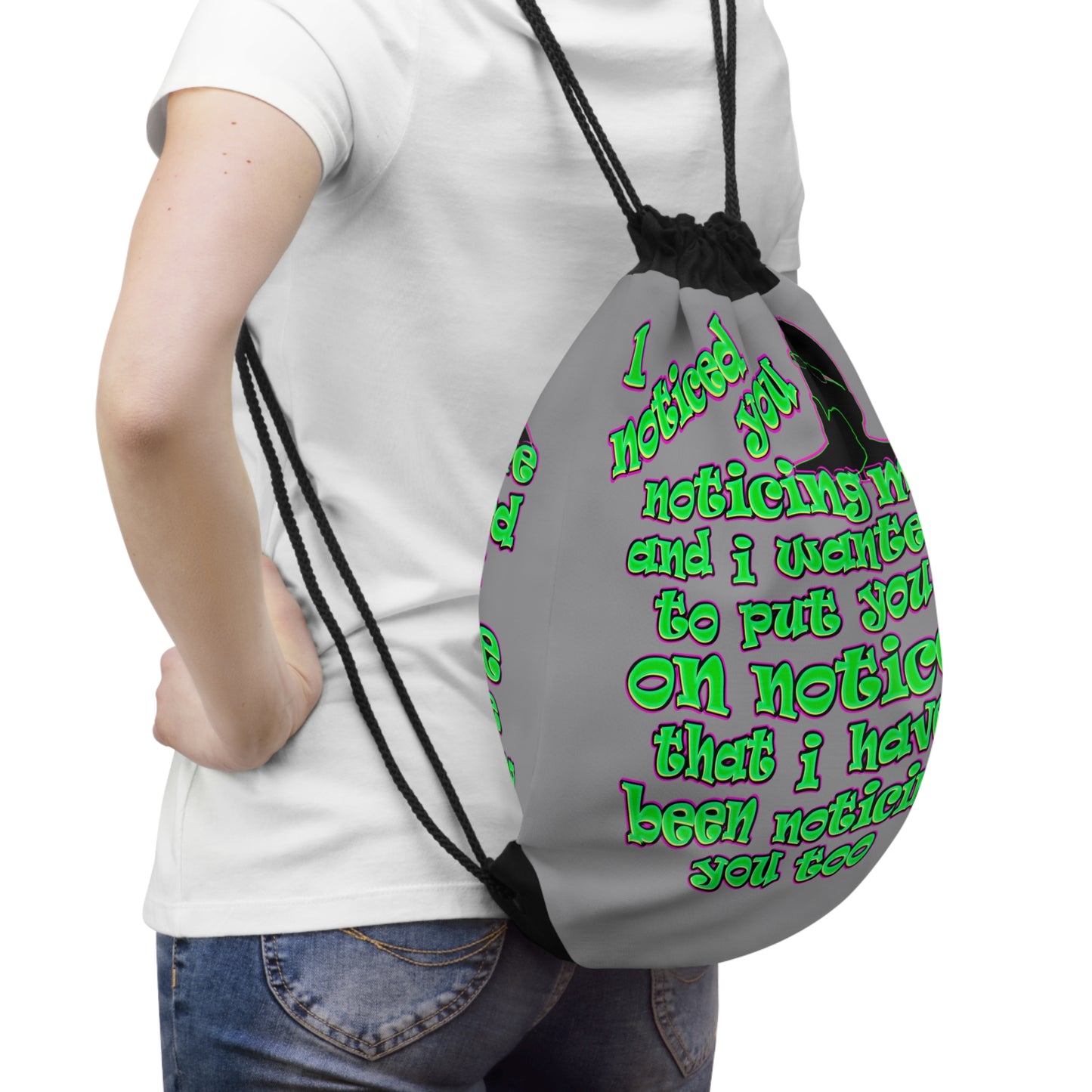 noticed you noticing - Drawstring Bag (grey)