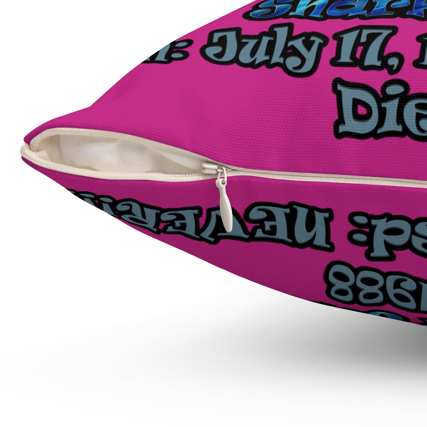 shark week - Spun Polyester Square Pillow - (pink)