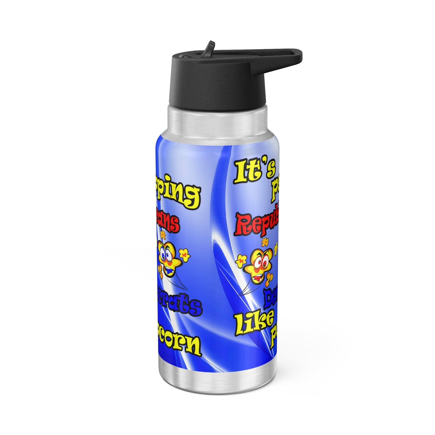 popping like popcorn - Gator Tumbler, 32oz (blue-white wave)