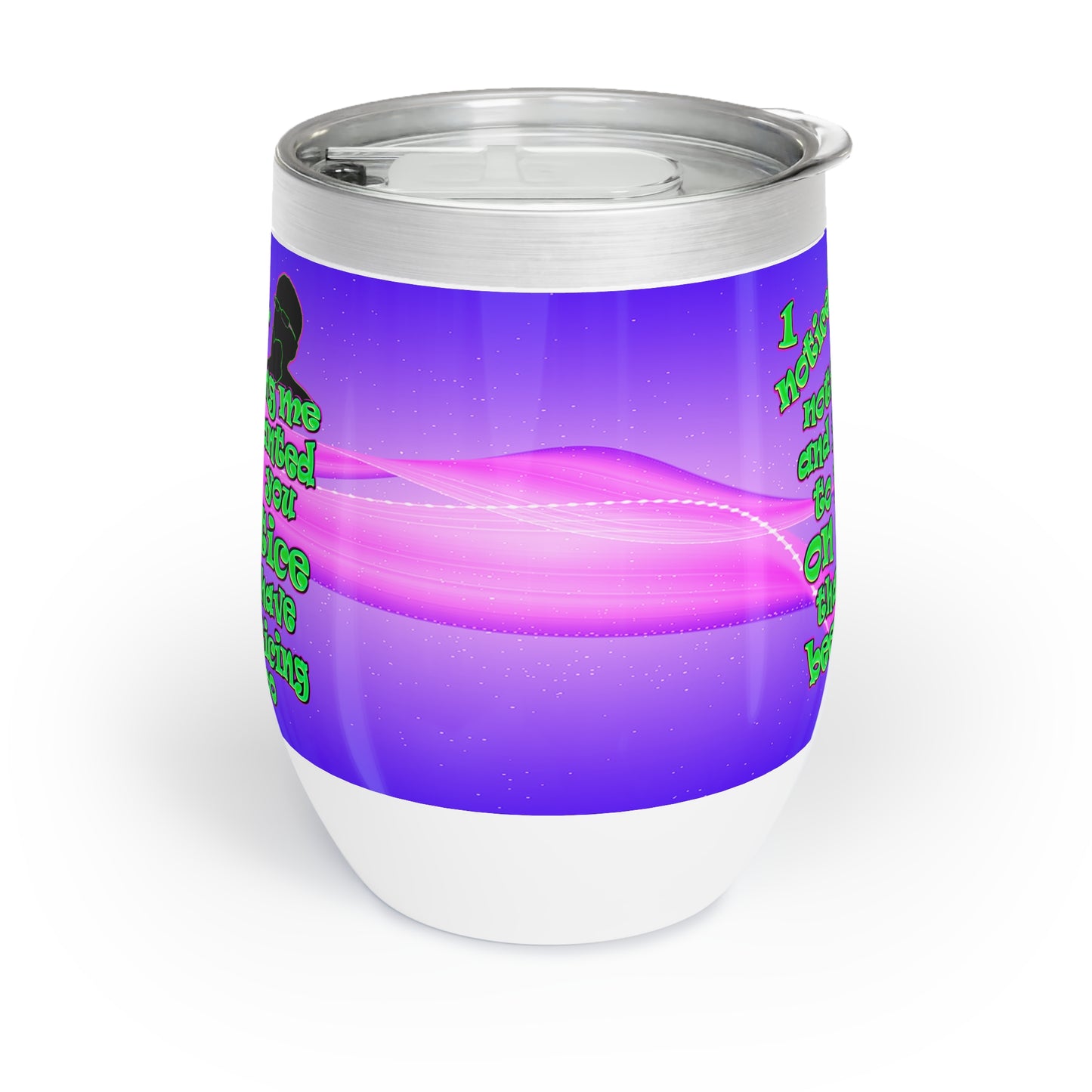 noticed you noticing - Chill Wine Tumbler (purple-pink wave)