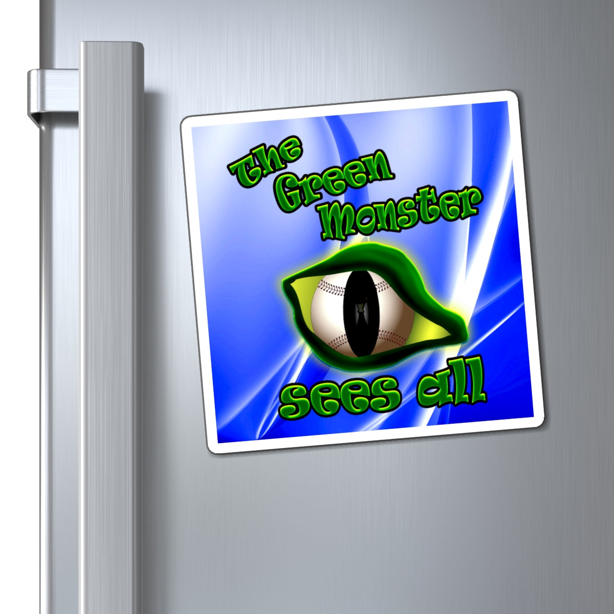 green monster - Magnets - (blue-white wave)