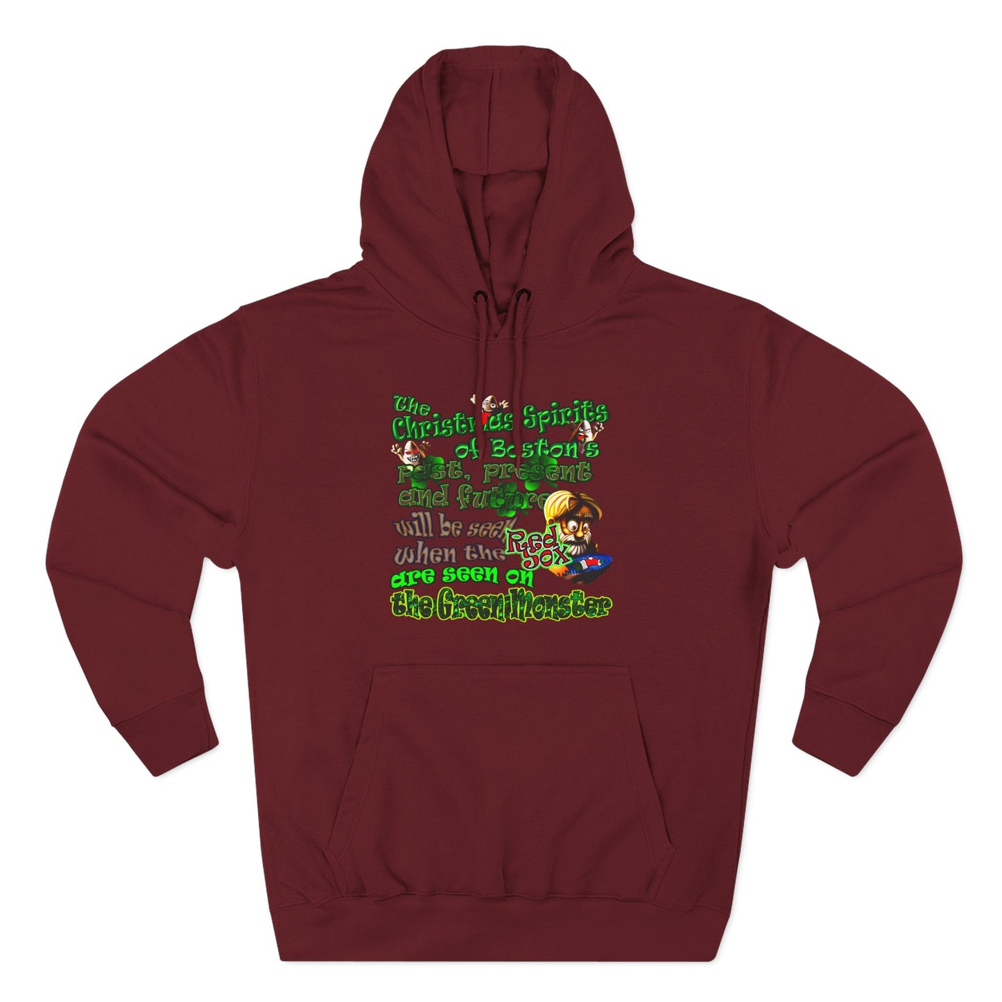 christmas spirits of boston - Three-Panel Fleece Hoodie
