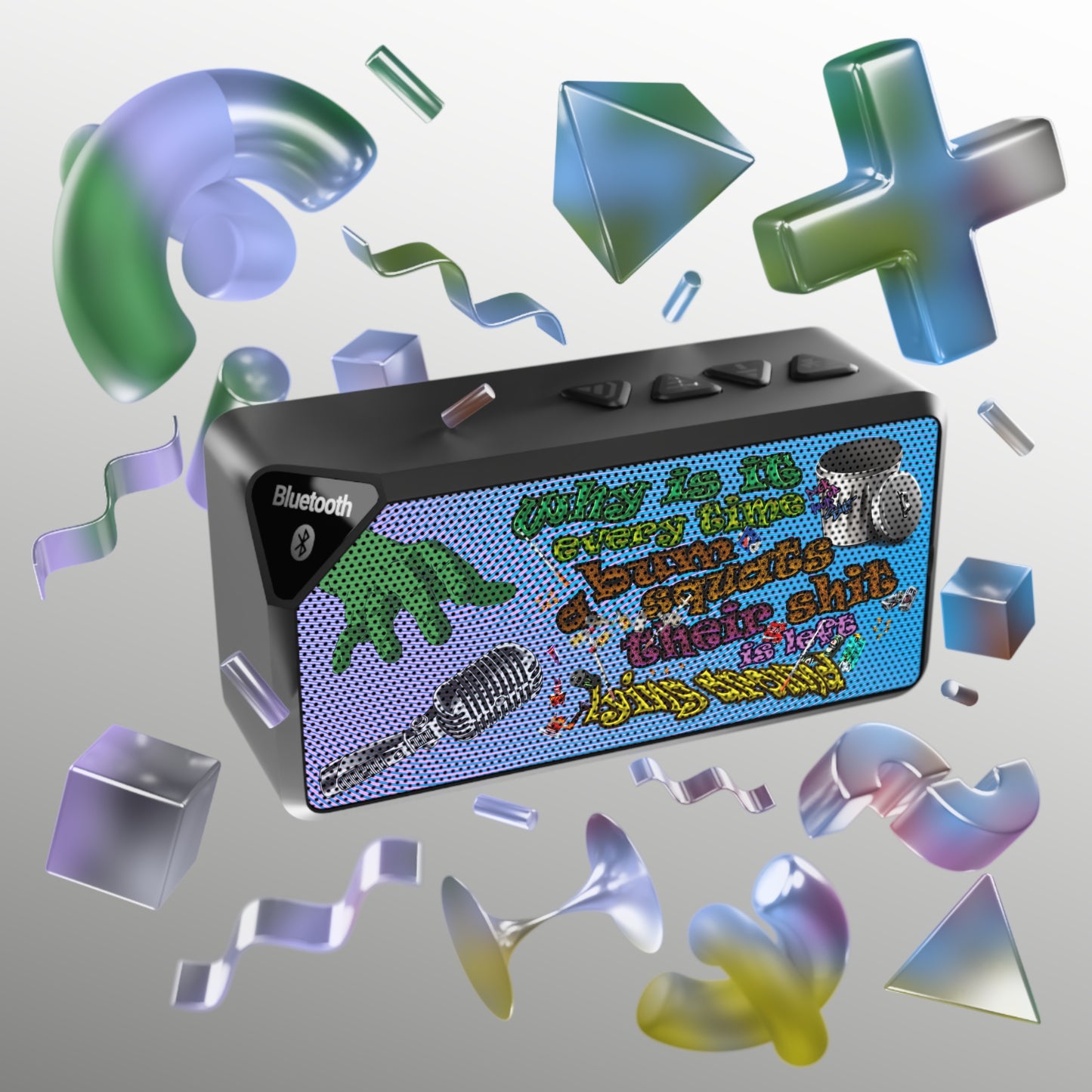 the bum's shit - Jabba Bluetooth Speaker (light blue-purple wave)