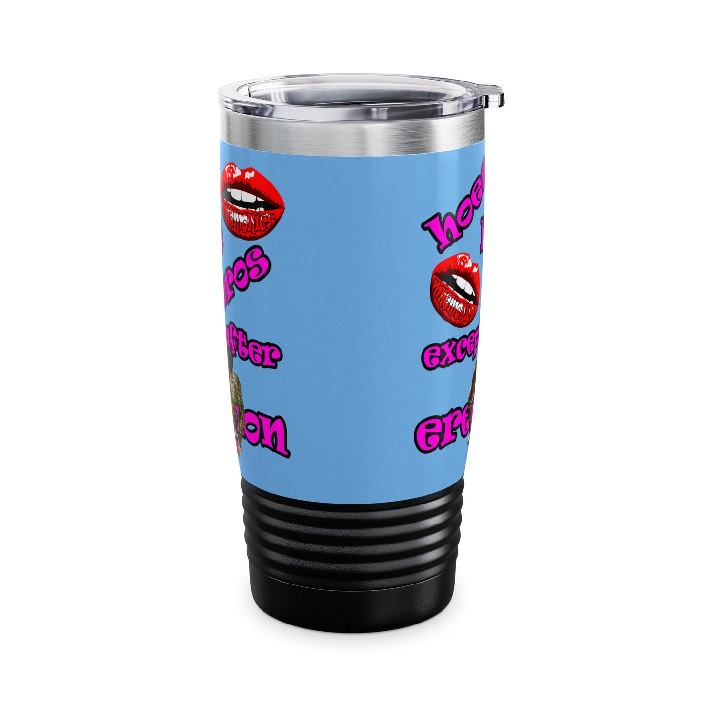 hoes b4 bros - Ringneck Tumbler, 20oz (light blue)