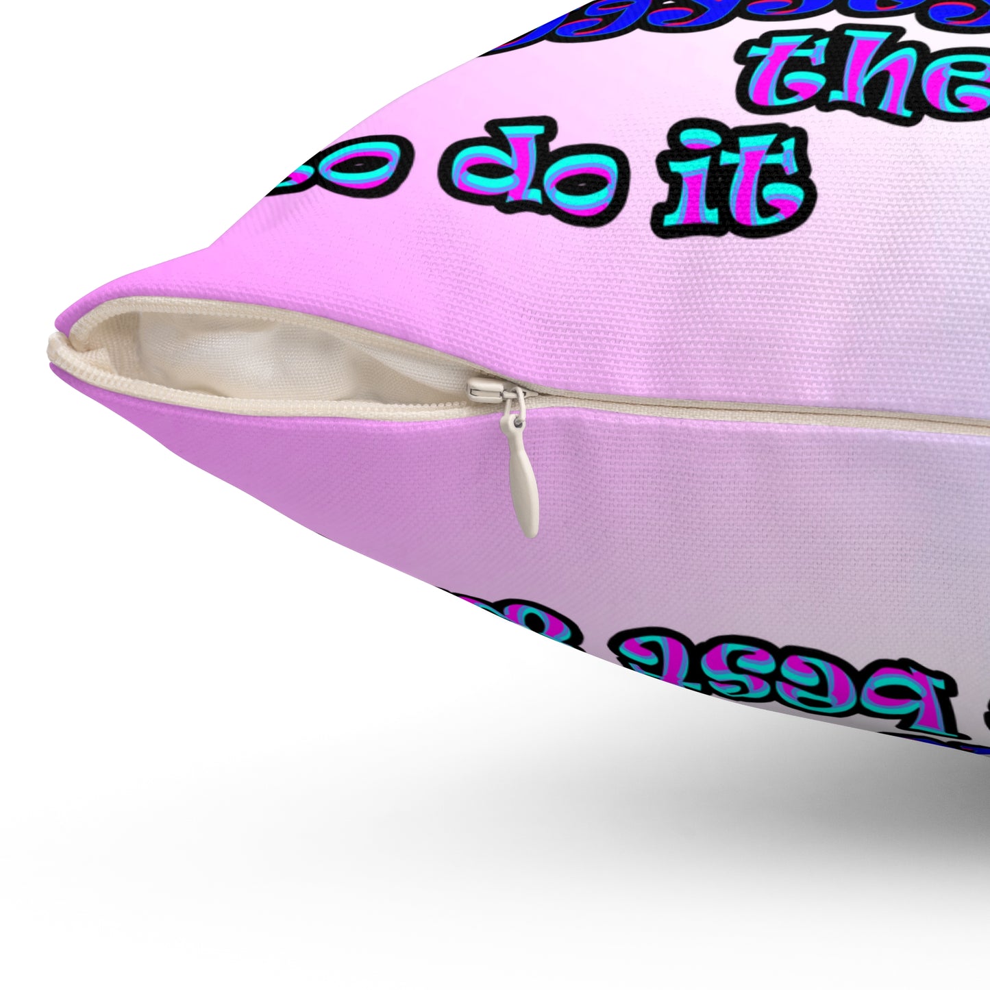 doggystyle - Spun Polyester Square Pillow - (light blue-pink wave)