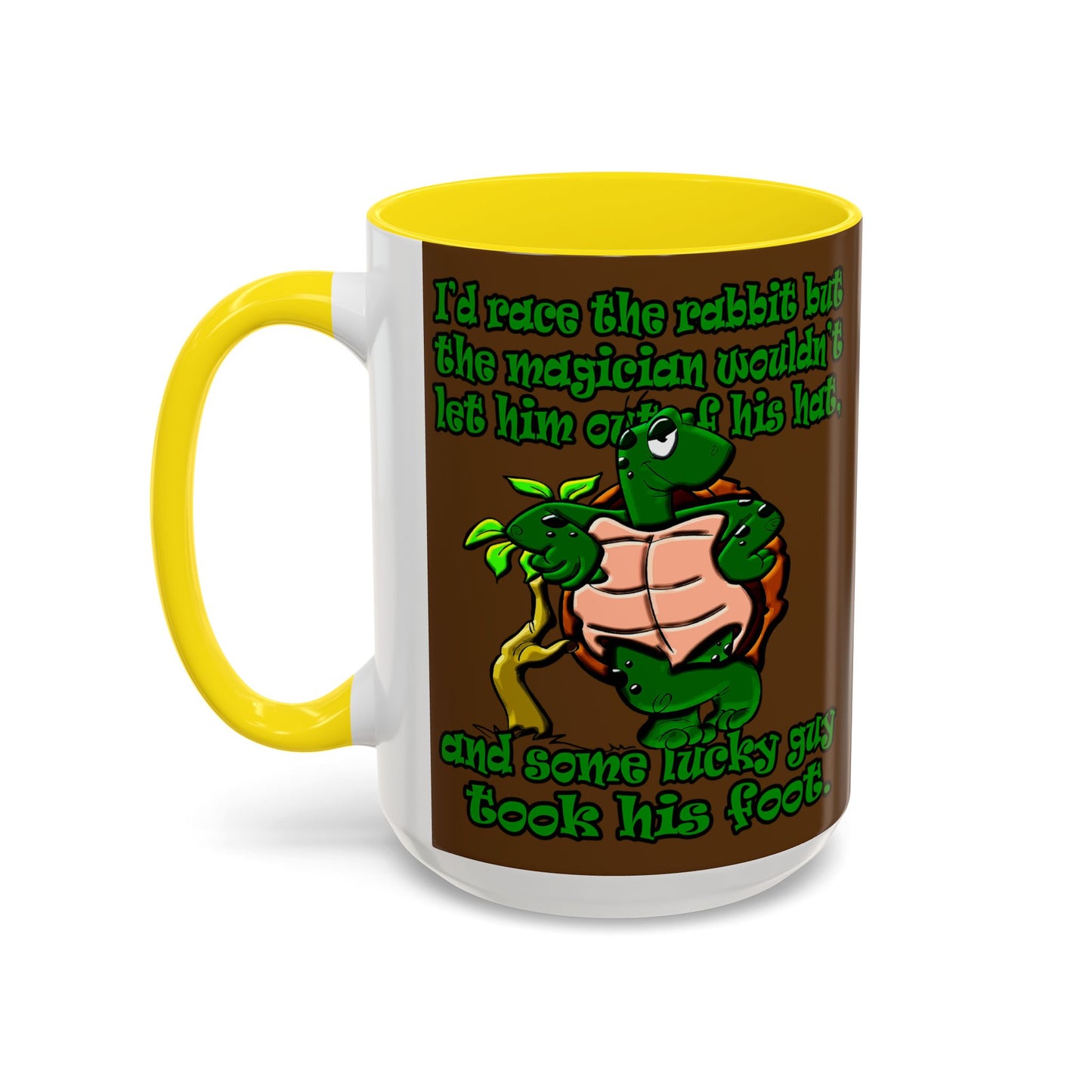 turtle race - Accent Mug (brown)