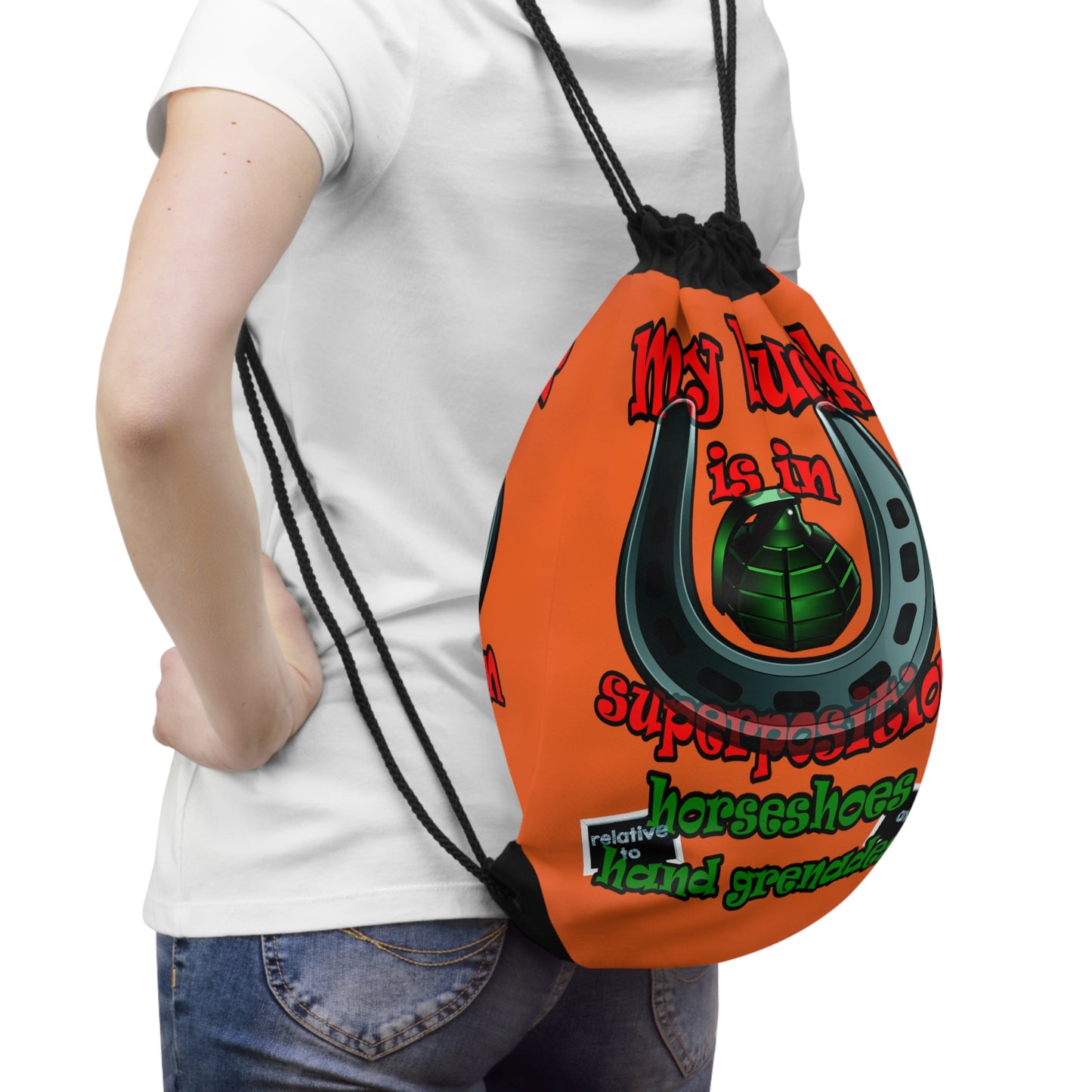 my luck - Drawstring Bag (orange)