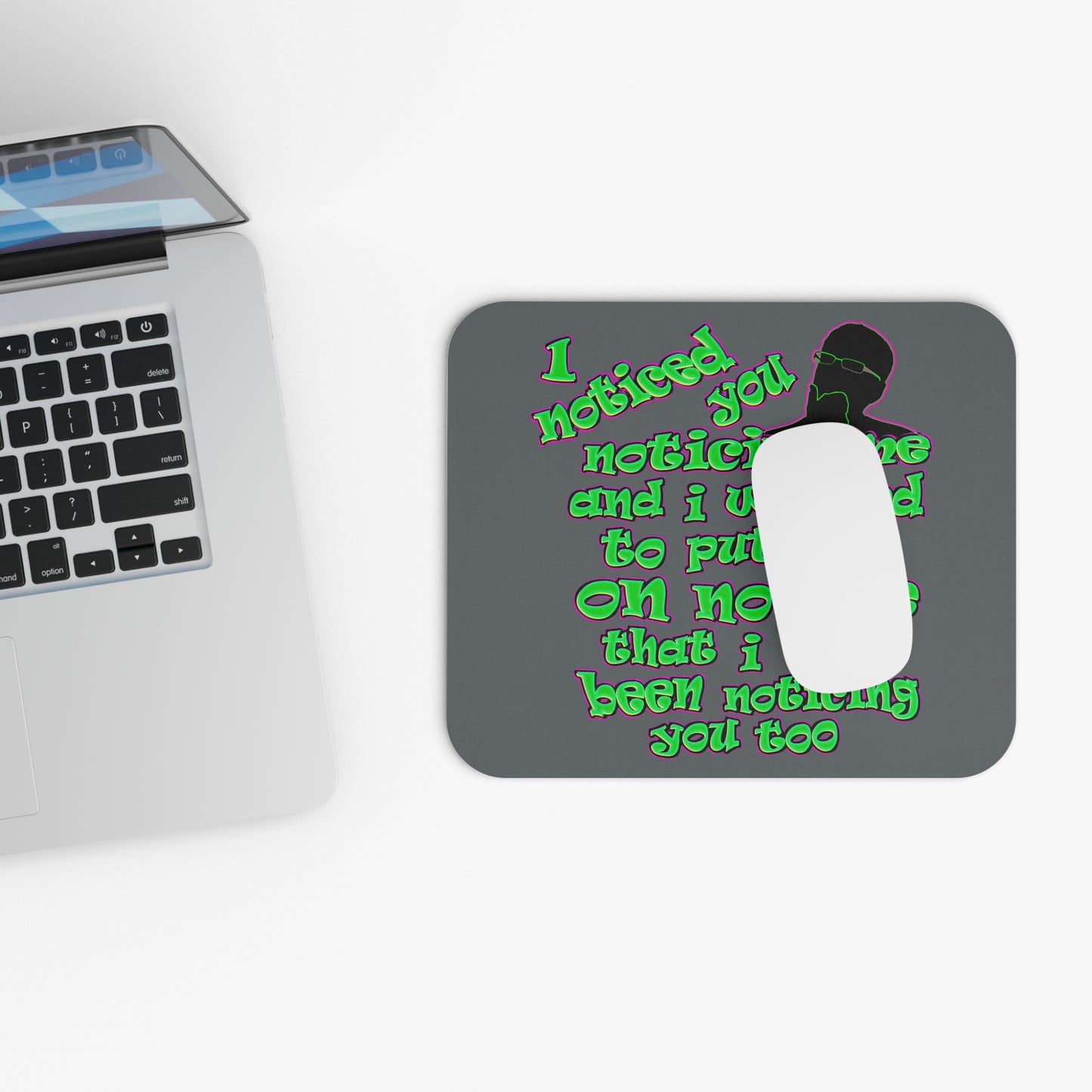 noticed you noticing - Mouse Pad (Rectangle) (dark grey)