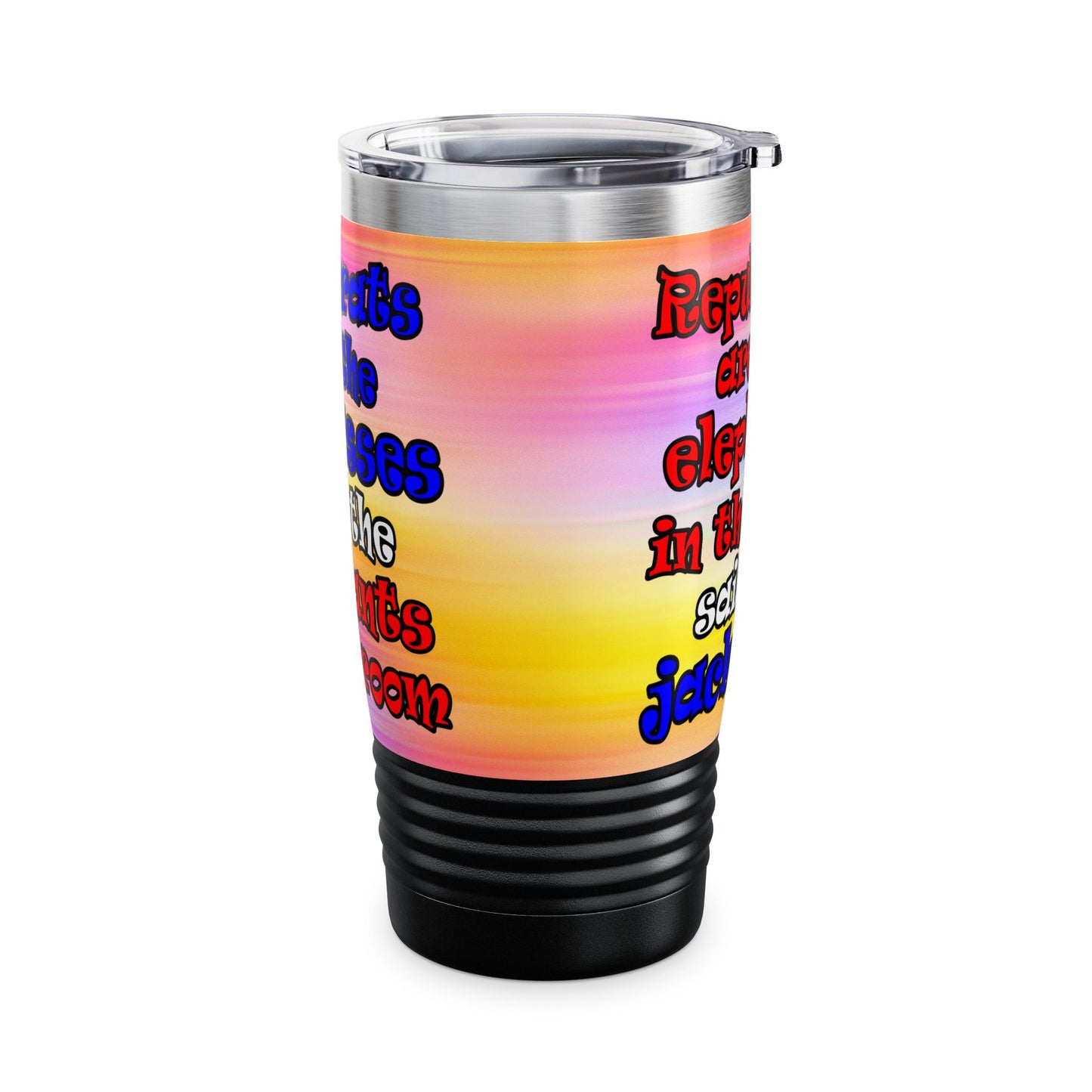 donkeys and elephants - Ringneck Tumbler, 20oz (color blur)