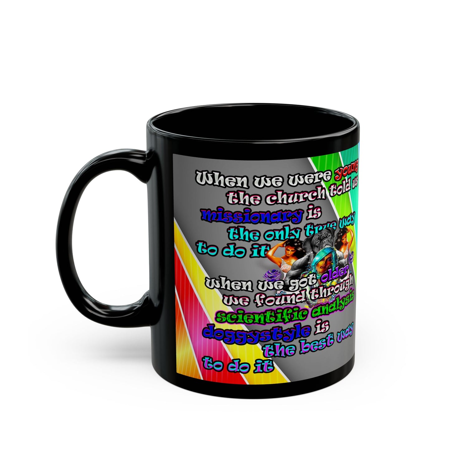 doggystyle - Black Mug (rainbow split)