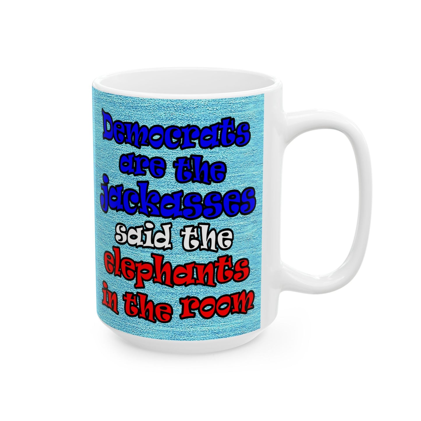 donkeys and elephants - White Mug (faded blue)