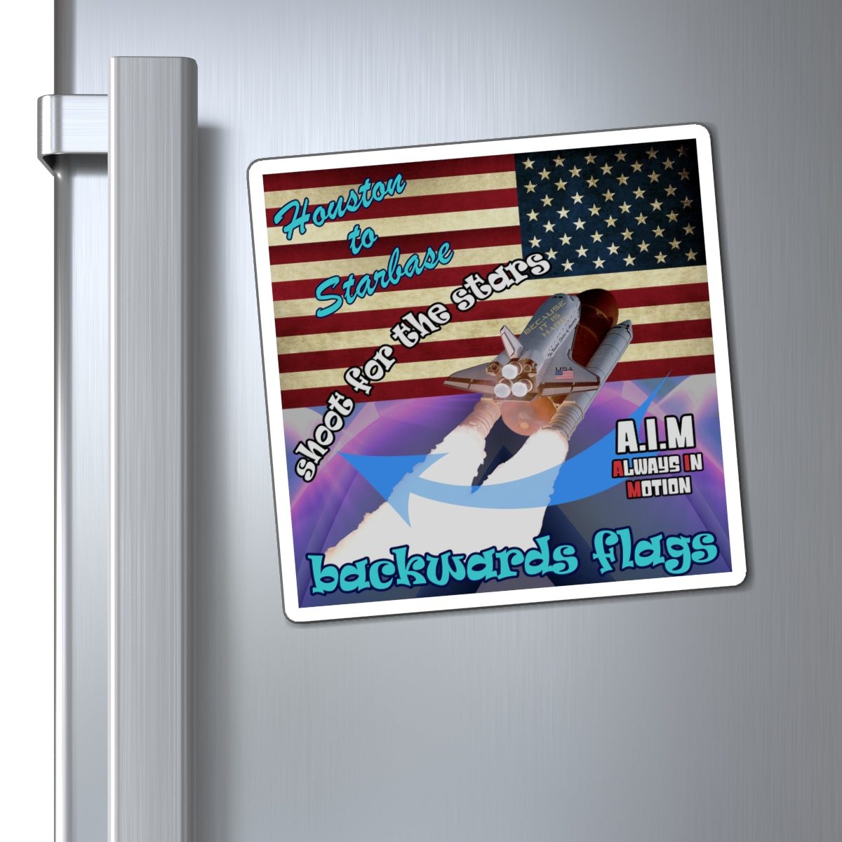 shoot for the stars - Magnets - (grey-pink wave)