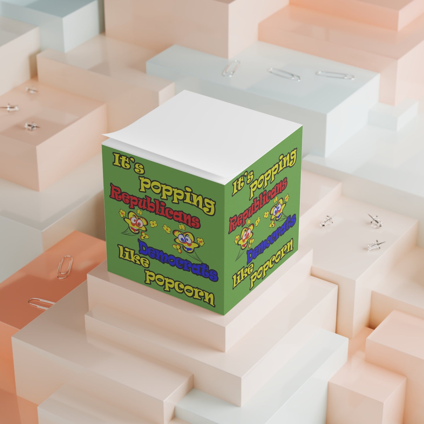 popping like popcorn - note cube (green)
