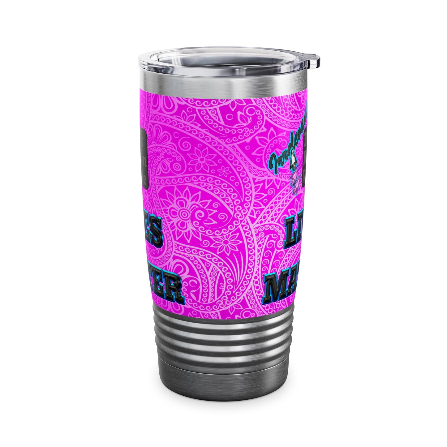 irrelevant - Ringneck Tumbler, 20oz (pink swirl)
