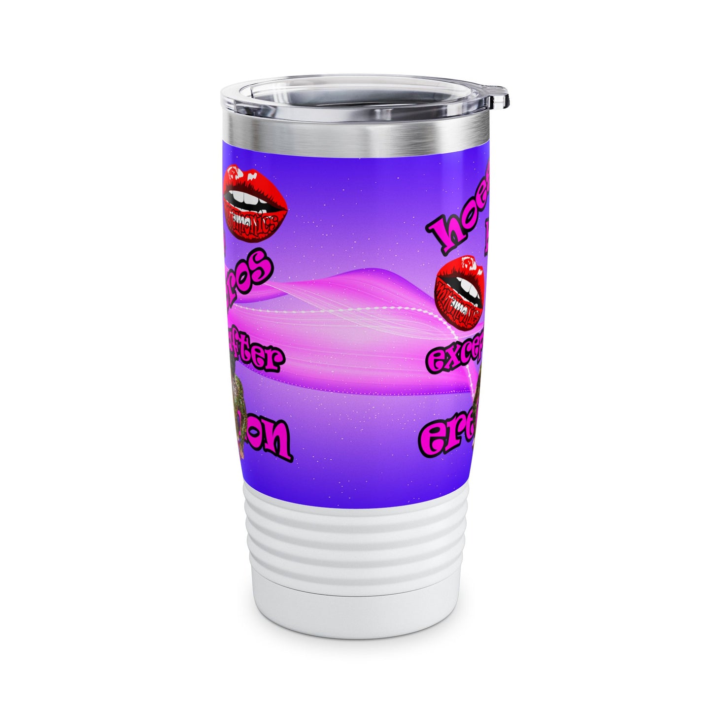 hoes b4 bros - Ringneck Tumbler, 20oz (purple-pink wave)
