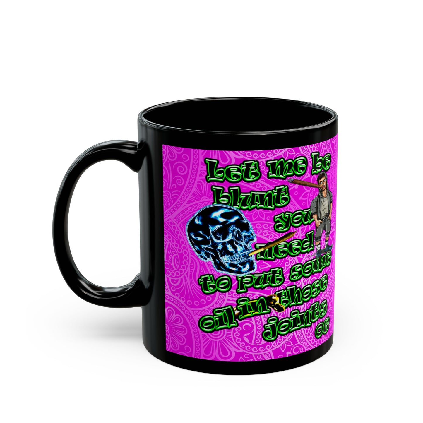 og - Black Mug (pink swirl)