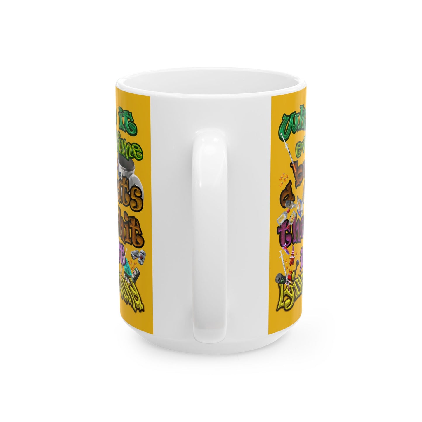 the bum's shit - White Mug (yellow)
