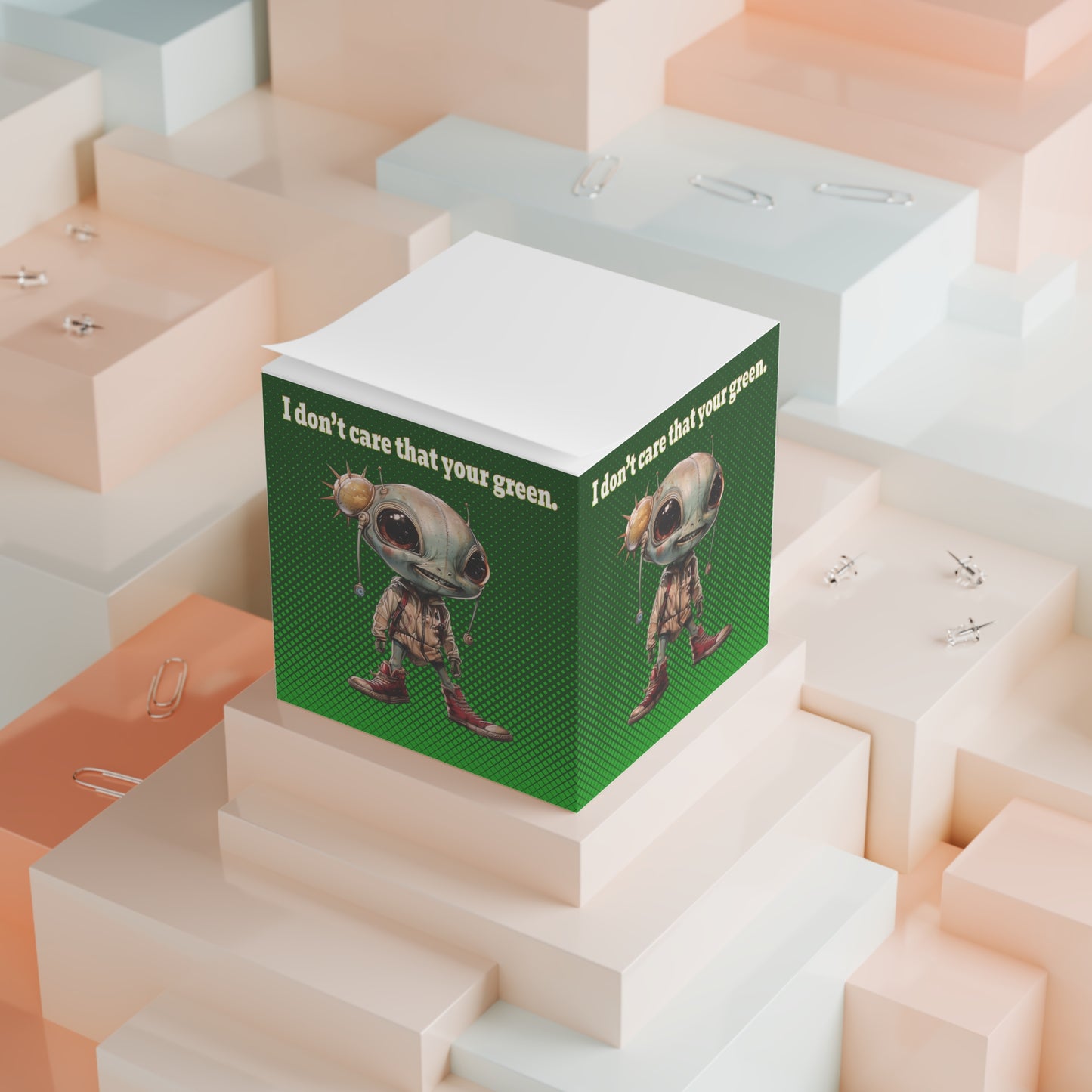 I don't care that your green - note cube (logo green)