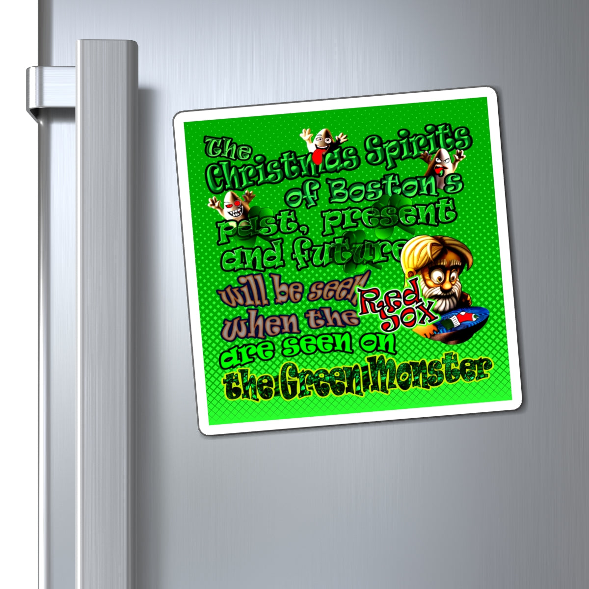 christmas spirits of boston - Magnets - (logo green)