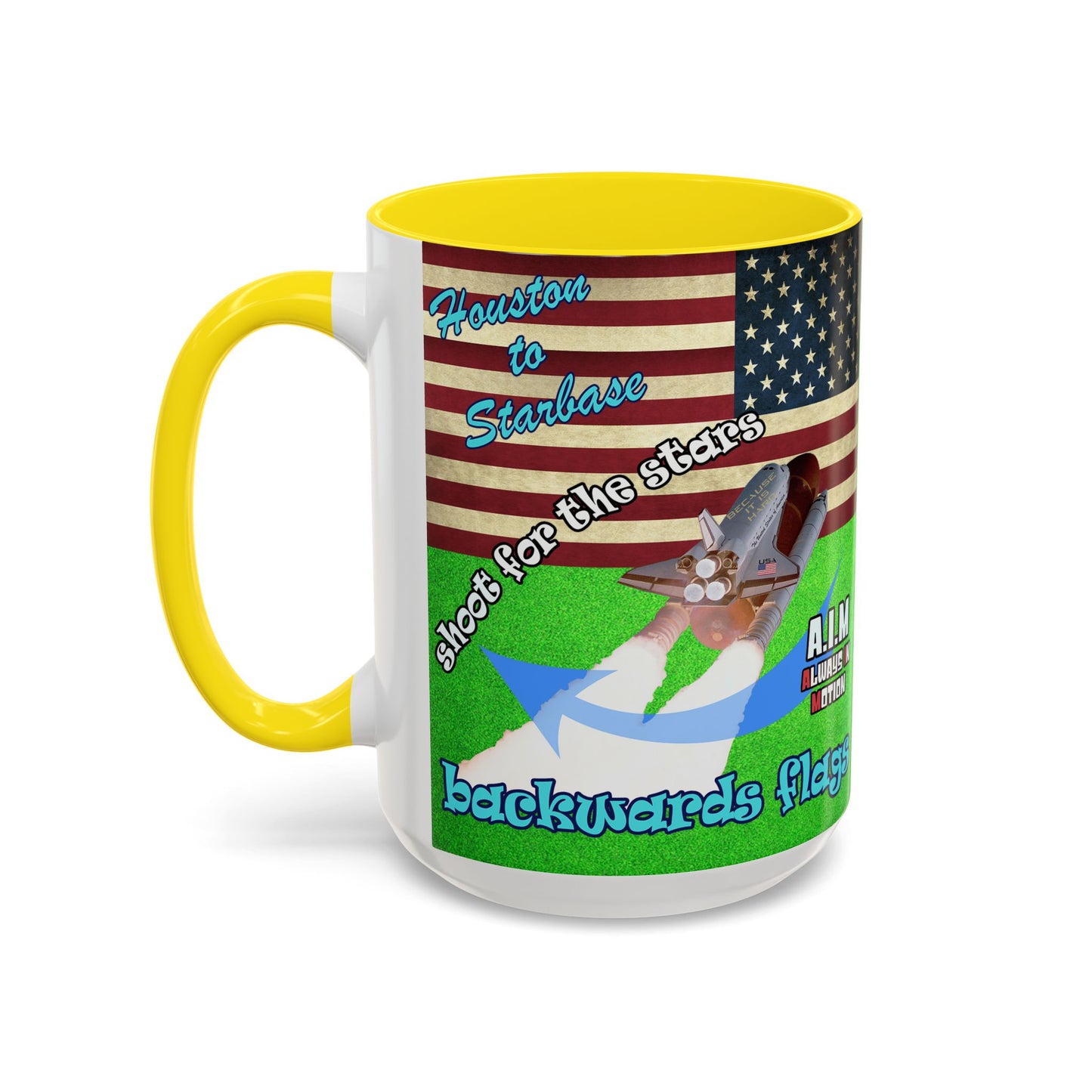 shoot for the stars - Accent Mug (green turf)